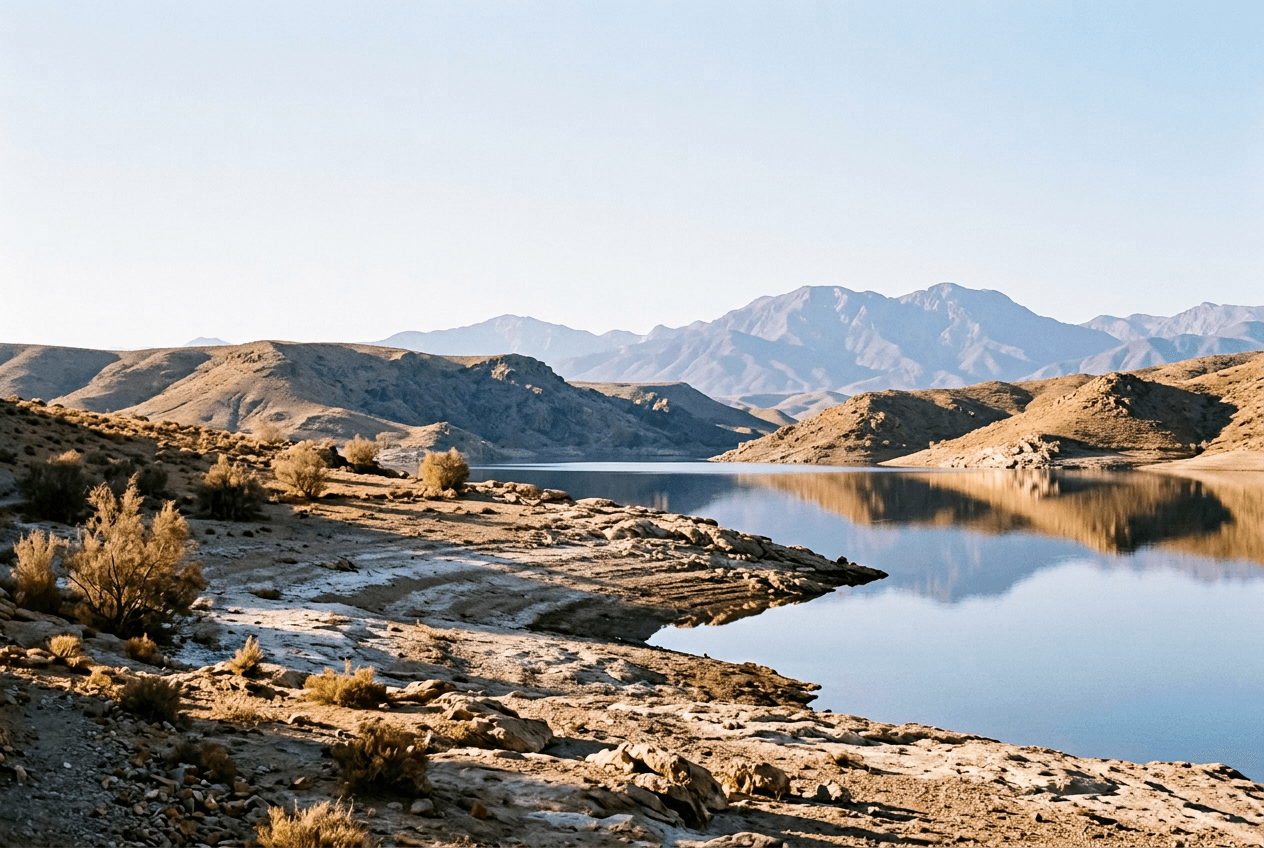 Lac de barrage de Lalla Takerkoust sur l’oued Nfis, à 40 km de Marrakech