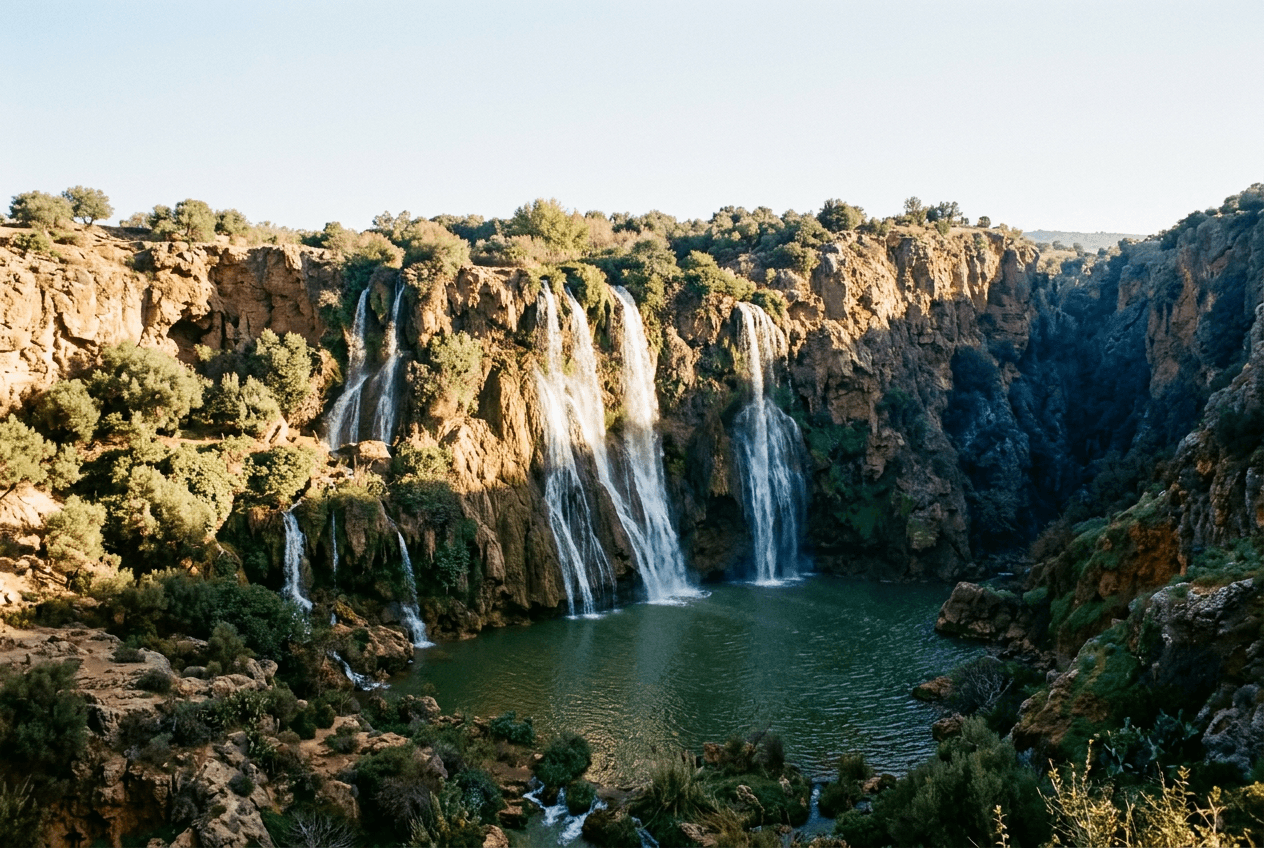 Chute d’Ouzoud haute de 110 mètres sur l’oued El Abid, dans le Moyen Atlas près d’Azilal
